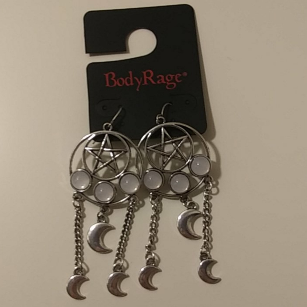 Pentacle Pentagram Dangling Earrings